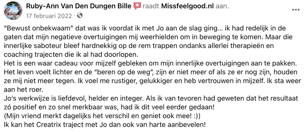 Onzeker rustiger gelukkiger vertrouwen creatrix Missfeelgood